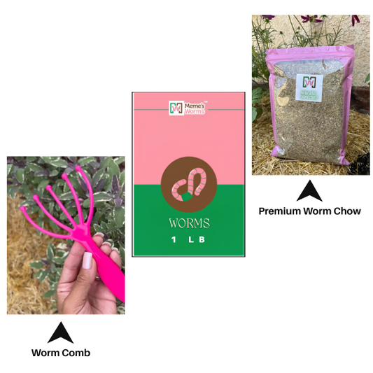 1 LB Worms + Worm Chow + Worm Comb Combo